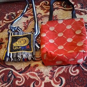 Red Patterned Tote Bag